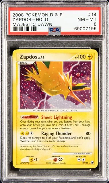2008 Pokemon Diamond & Pearl Majestic Dawn Zapdos-Holo #14 card image