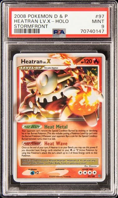2008 Pokemon Diamond & Pearl Stormfront Rare Holofoil Heatran Lv.X #97 card image