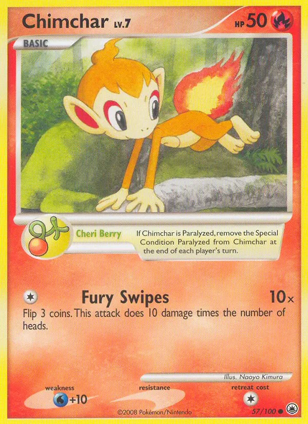 2008 Majestic Dawn Chimchar #056/100 Common card image