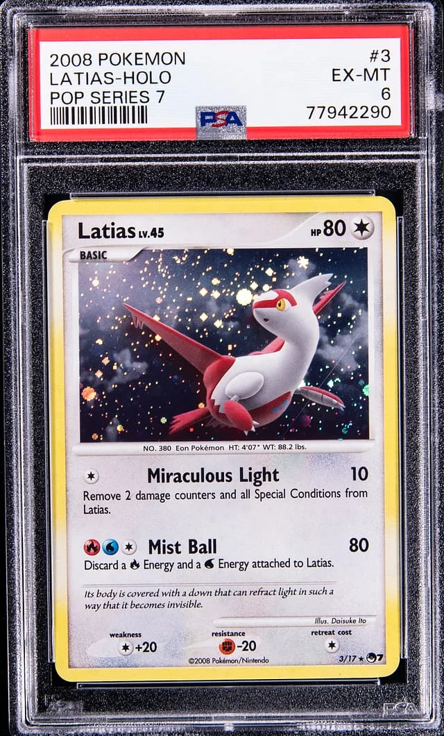 2008 Pokemon Pop Series 7 Rare Holofoil Latias #3 card image