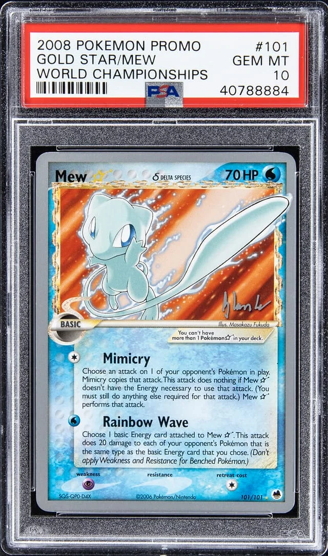 2008 Pokemon Promo World Champions Gold Star Mew #101 card image