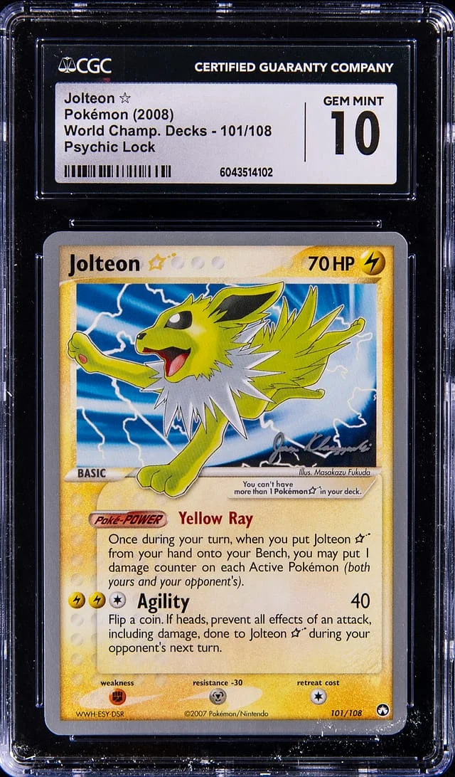 2008 Pokemon World Championship Decks Psychic Lock Gold Star Jolteon #101 card image