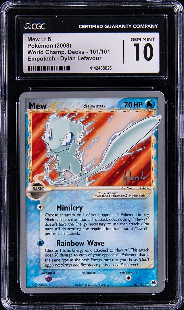 2008 Pokemon World Championships Deck Empotech Dylan Lefavour Gold Star Mew #101 card image