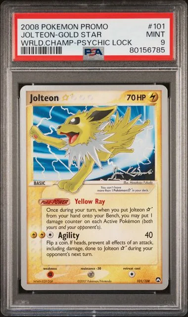 2008 Pokemon World Championships Promo Psychic Lock Jolteon-Gold Star #101 card image