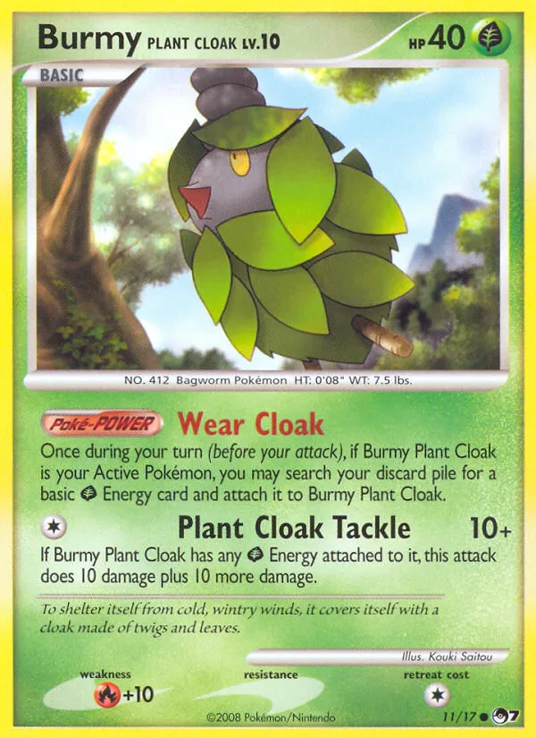 2008 POP Series 7 Burmy Plant Cloak Common #11/17 Common card image