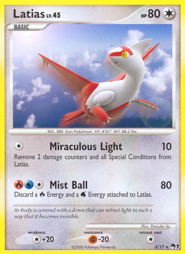 2008 POP Series 7 Latias Rare #03/17 Rare card image