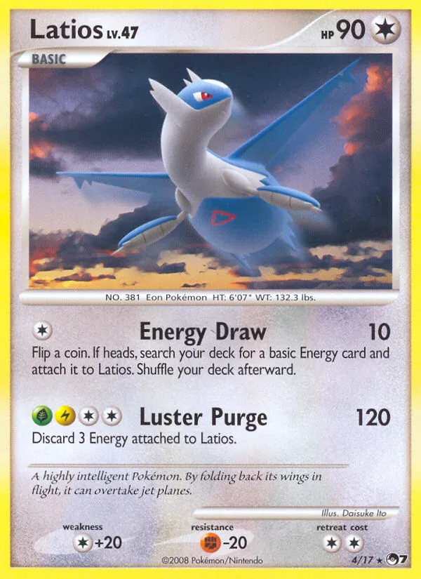 2008 POP Series 7 Latios Rare #04/17 Rare card image