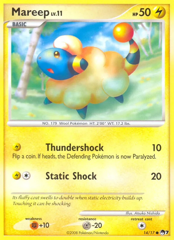 2008 POP Series 7 Mareep Common #14/17 Common card image
