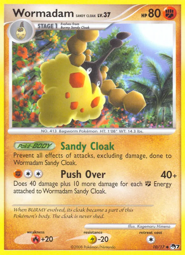 2008 POP Series 7 Wormadam Sandy Cloak Uncommon #10/17 Uncommon card image