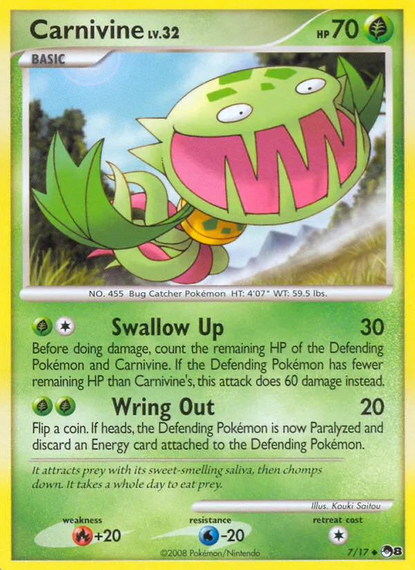 2008 POP Series 8 Carnivine Uncommon #07/17 Uncommon card image