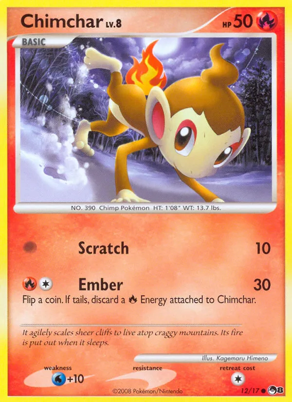 2008 POP Series 8 Chimchar Common #12/17 Common card image