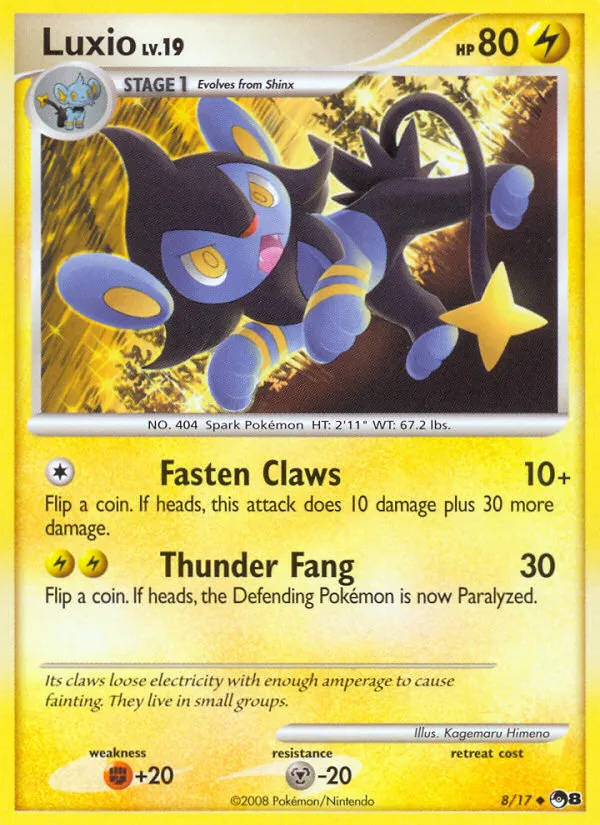 2008 POP Series 8 Luxio Uncommon #08/17 Uncommon card image