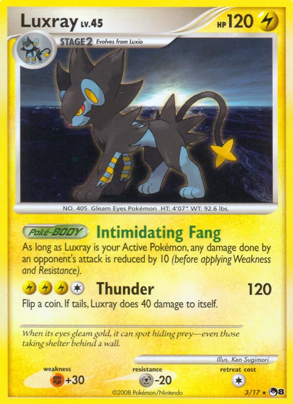 2008 POP Series 8 Luxray Rare #03/17 Rare card image
