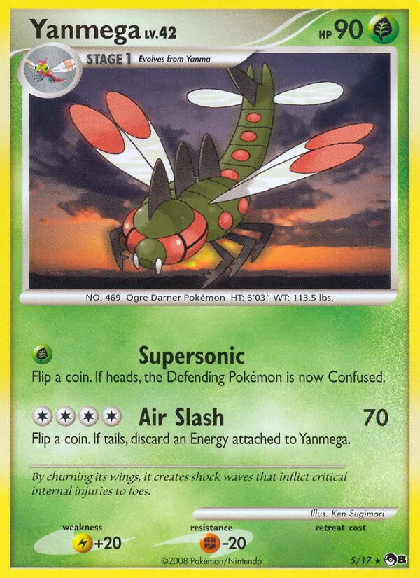 2008 POP Series 8 Yanmega Rare #05/17 Rare card image