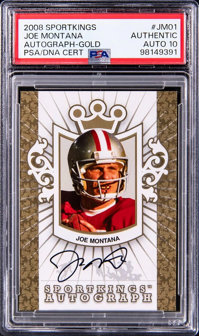2008 Sportkings Autographs Gold Joe Montana #JM01 card image