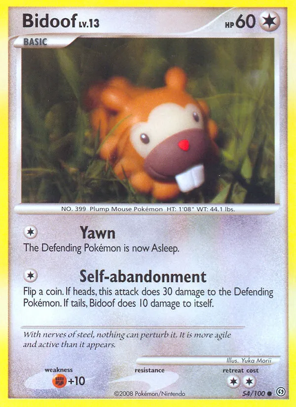 2008 Stormfront Bidoof Common #054/100 Common card image