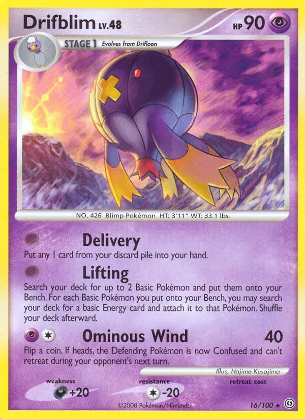 2008 Stormfront Drifblim Rare #016/100 Rare card image