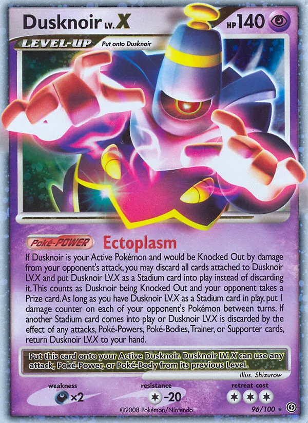 2008 Stormfront Dusknoir LV.X #096/100 Rare Holo LV.X card image