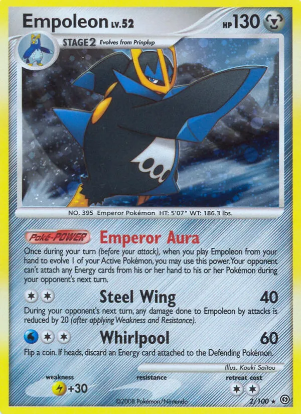 2008 Stormfront Empoleon Rare Holo #002/100 Rare Holo card image