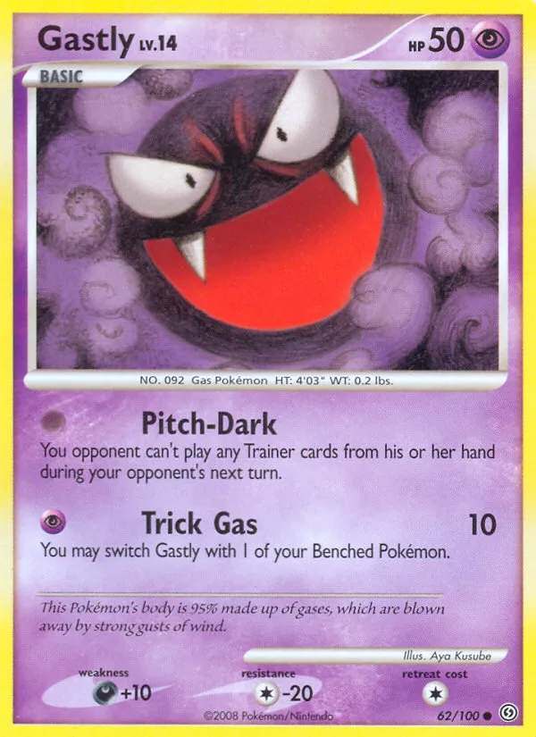 2008 Stormfront Gastly Common #062/100 Common card image