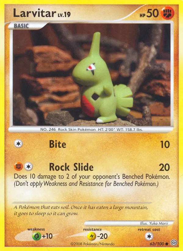 2008 Stormfront Larvitar Common #063/100 Common card image