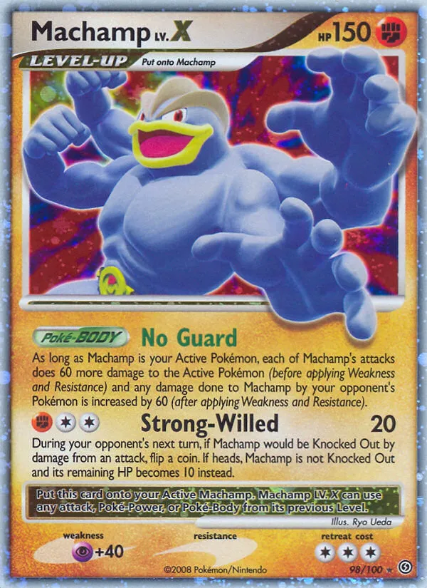 2008 Stormfront Machamp LV.X #098/100 Rare Holo LV.X card image