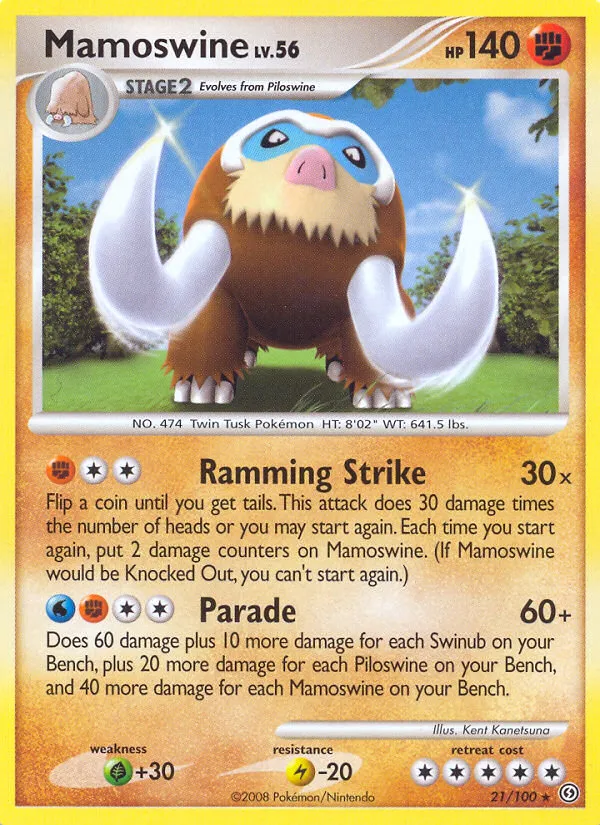 2008 Stormfront Mamoswine Rare #021/100 Rare card image