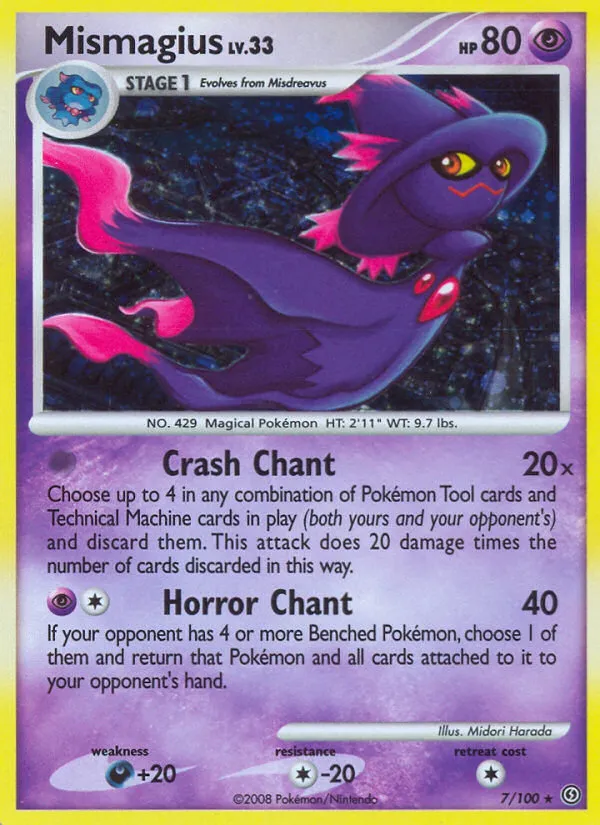 2008 Stormfront Mismagius Rare Holo #007/100 Rare Holo card image