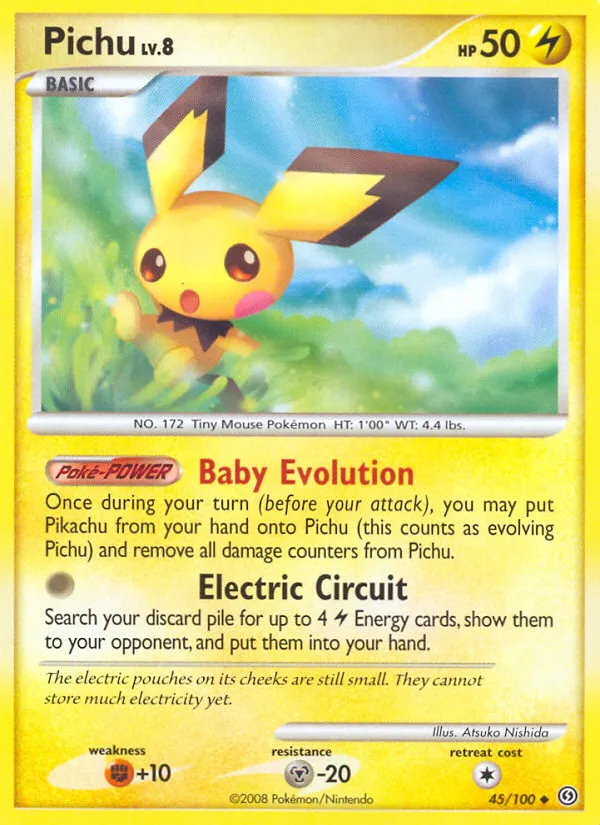 2008 Stormfront Pichu Uncommon #045/100 Uncommon card image