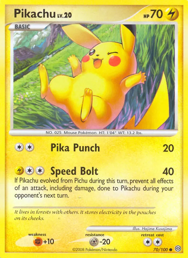 2008 Stormfront Pikachu Common #070/100 Common card image