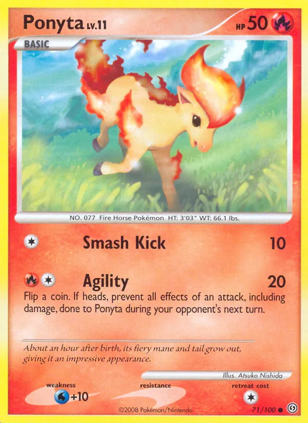 2008 Stormfront Ponyta Common #071/100 Common card image