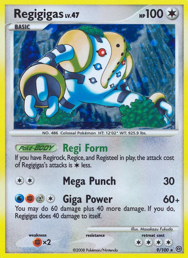 2008 Stormfront Regigigas Rare Holo #009/100 Rare Holo card image