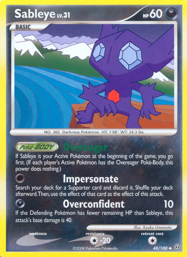 2008 Stormfront Sableye Uncommon #048/100 Uncommon card image