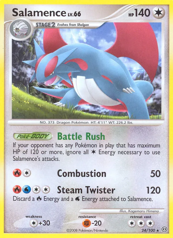 2008 Stormfront Salamence Rare #024/100 Rare card image