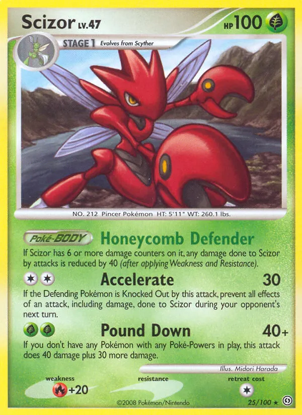 2008 Stormfront Scizor #025/100 Rare card image