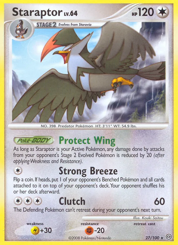 2008 Stormfront Staraptor Rare #027/100 Rare card image