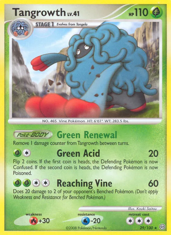 2008 Stormfront Tangrowth #029/100 Rare card image