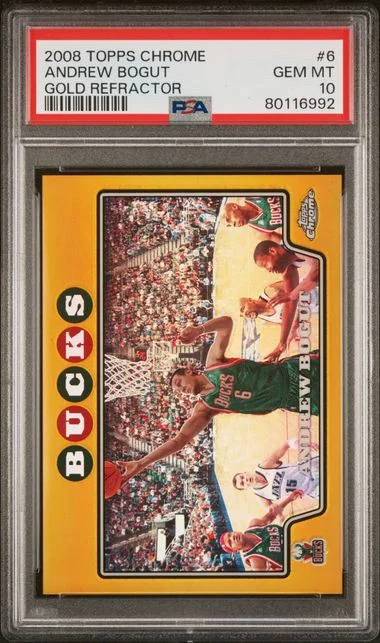 2008 Topps Chrome Andrew Bogut Gold Refractor #6 card image