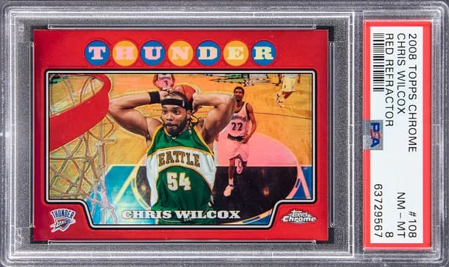 2008 Topps Chrome Chris Wilcox Red Refractor #108 card image