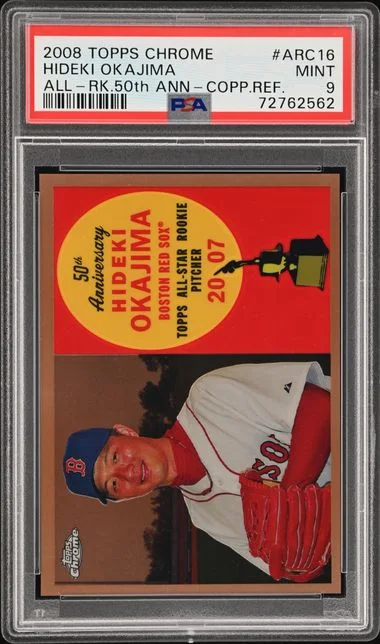 2008 Topps Chrome Hideki Okajima All- 50th Anniversary Copper Refractor #ARC16 card image