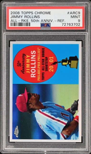 2008 Topps Chrome Jimmy Rollins All- 50th Anniversary Refractor #ARC9 card image