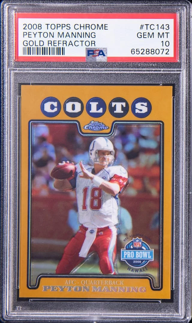 2008 Topps Chrome Peyton Manning Gold Refractor #TC143 card image