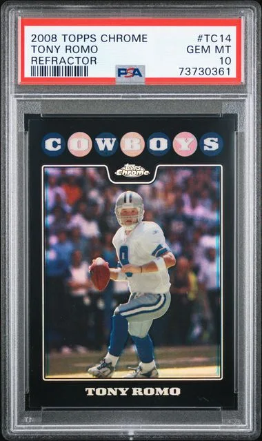 2008 Topps Chrome Tony Romo Refractor #TC14 card image