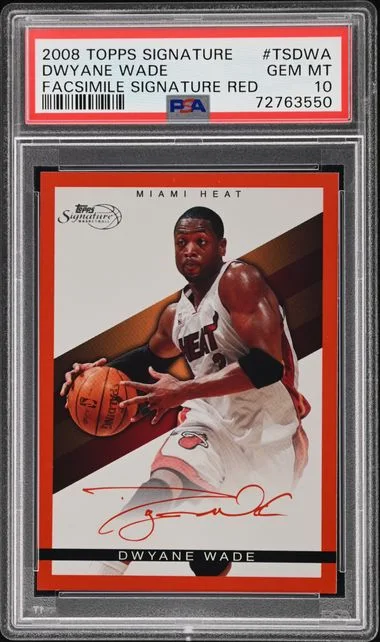 2008 Topps Dwyane Wade Signature Facsimile Signature Red #TSDWA card image