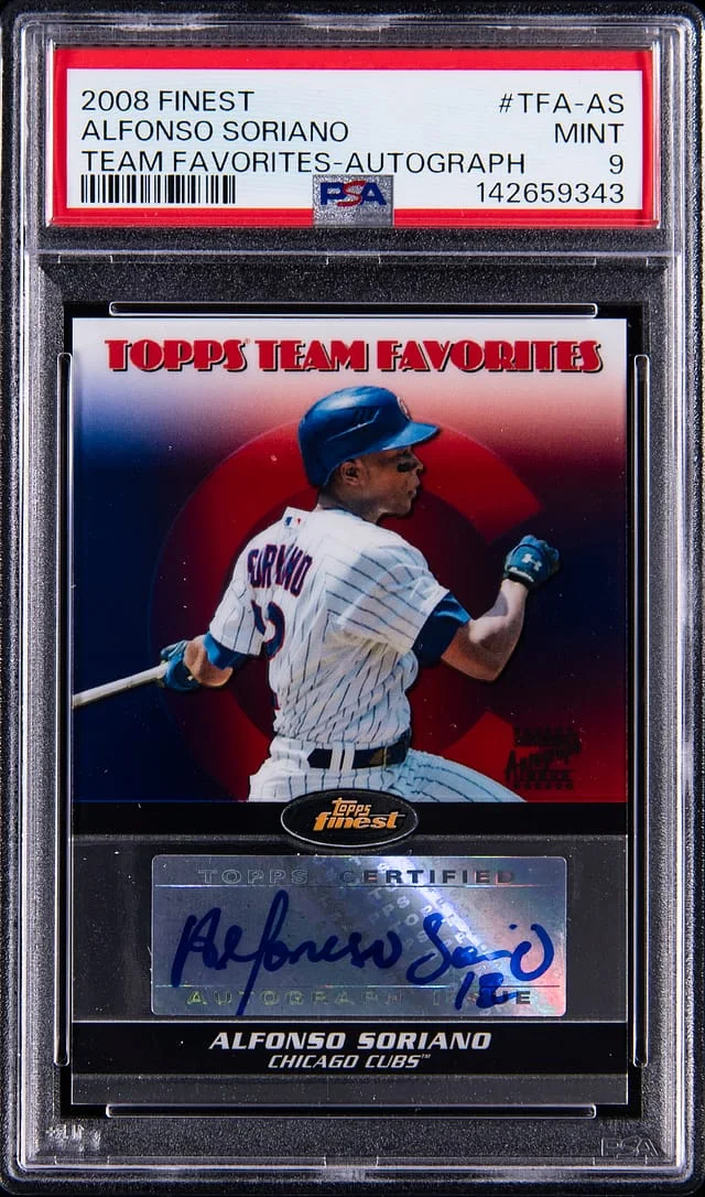 2008 Topps Finest Alfonso Soriano Team Favorites Autograph #TFA-AS card image