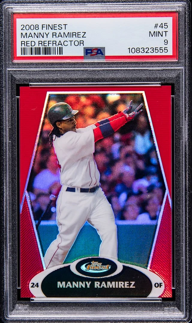 2008 Topps Finest Manny Ramirez Red Refractor #45 card image