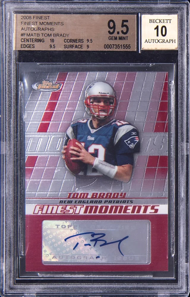 2008 Topps Finest Tom Brady Moments Autographs #FMA-TB card image