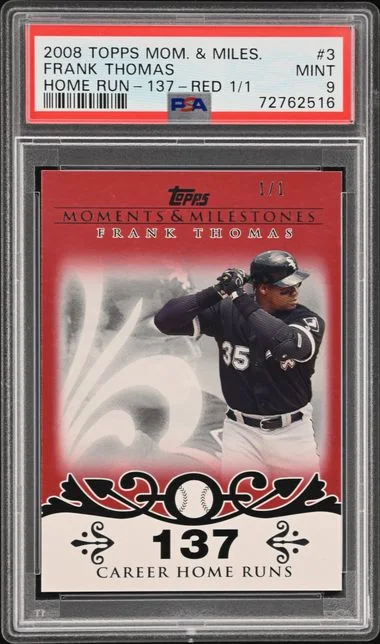 2008 Topps Frank Thomas Moments & Milestones Home Run 137 Red #3 card image
