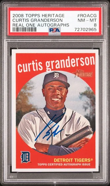 2008 Topps Heritage Real One Curtis Granderson Autograph #ROA-CG card image