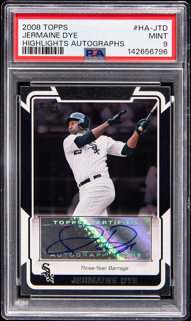 2008 Topps Jermaine Dye Highlights Autographs #HA-JTD card image